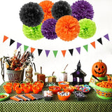 Black Purple Orange Green Halloween Party Decorations 30pcs Tissue