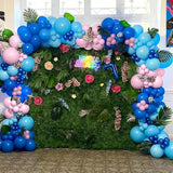 HILAVO Pink and Blue Balloons 12 Inch Pastel Metallic Blue Baby Light