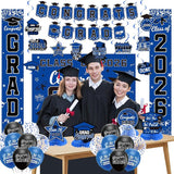 Graduation Decorations 2026 Blue Set, Congrats Grad Decor Set with