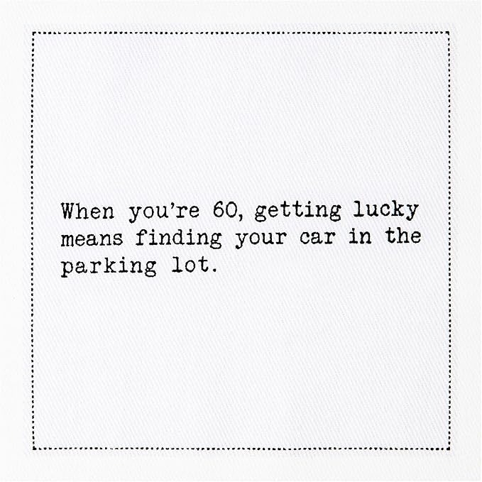 Five Star Funny 60th Birthday Quotes | White Cotton Cocktail Napkins