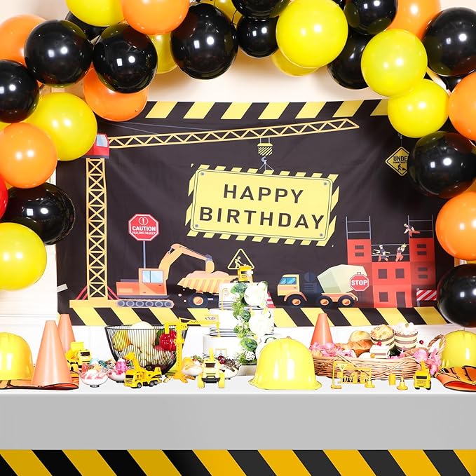 3 Pcs Construction Birthday Party Tablecloth 51 x 71 Inch Road