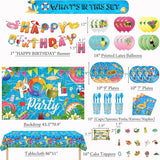 117Pcs Summer Pool Themed Happy Birthday Party Decorations Plates