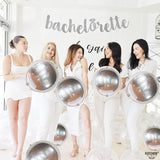 KatchOn, Large Silver Disco Ball Balloons - 22 Inch, Pack of 6 -