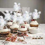 Gyufise 20Pcs Foil Firework Cupcake Toppers Sparkle Tinsel Cake