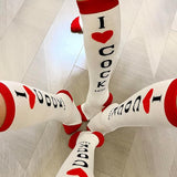 Bibalabili Funny Socks I Love Cocktails Knee Tube Party Stockings Gag