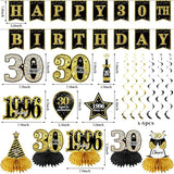 30th Birthday Decorations for Men Women 21pcs the Year 1996 Banner