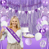 Purple Retirement Decorations for Women Happy Retirement Banner
