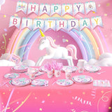 171Pcs Unicorn Birthday Party Supplies with Plates Cups Napkins