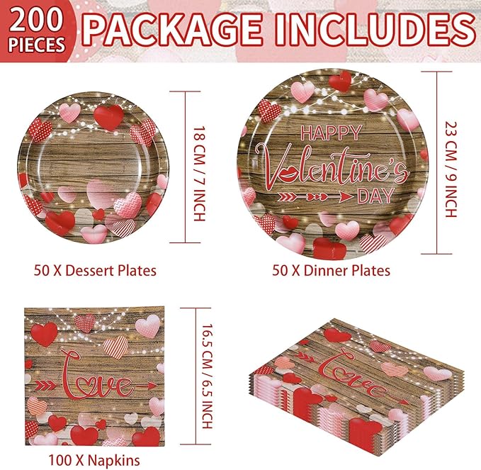 200Pcs Valentine's Day Decorations Happy