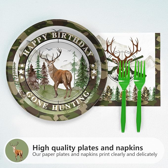 96Pcs The Big One Hunting 1st Birthday Party Decorations The Big One