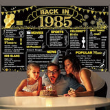 DARUNAXY 41st Birthday Black Gold Party Decoration, Back in 1985