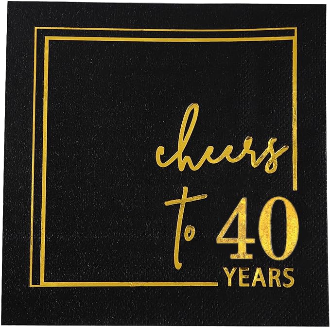 Cheers to Years Cocktail Napkins - 50PK - 3-Ply Birthday Napkins 5x5