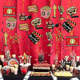 Movie Night Hanging Swirl Set Party Decorations 48 Pcs Hollywood