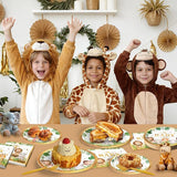 96 Pcs Safari Baby Shower Plates and Napkins Tableware Set Serves 24