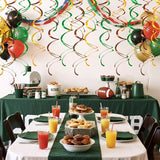 Colorful Ceiling Swirl Foil Decorations Football Hanging Plastic