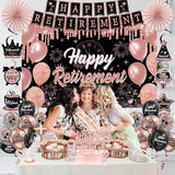 Retirement Party Decorations for Women 52Pcs PRE STRUNG Rose Gold