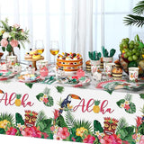 170 Pcs Hawaiian Luau Party Supplies Aloha Plates and Napkins Party