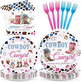 96Pcs Western Gender Reveal Decorations Cowboy or Cowgirl Gender