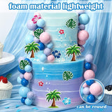 Leinuosen 72 Pcs Cartoon Cake Topper Hawaiian Birthday Cake
