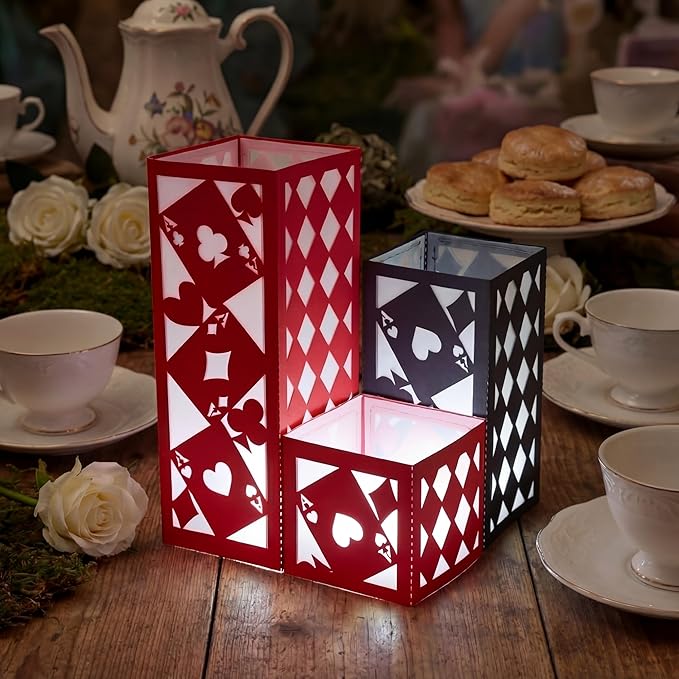 12 Pcs Casino Theme Party Centerpieces for Table 3 Size Poker Cards