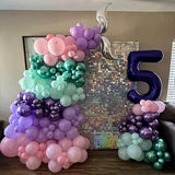 Togvu Mermaid Party Balloon Set, 60 Packs 12 Inches Metallic Purple