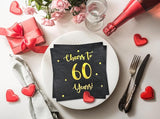 Cheers to 60 Years Cocktail Napkins | Happy 60th Birthday Decorations