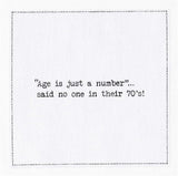 Five Star Funny 70th Birthday Quotes | White Cotton Cocktail Napkins