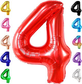 KatchOn, Giant Red Number 4 Balloons for Birthdays - 40 Inch | Red 4