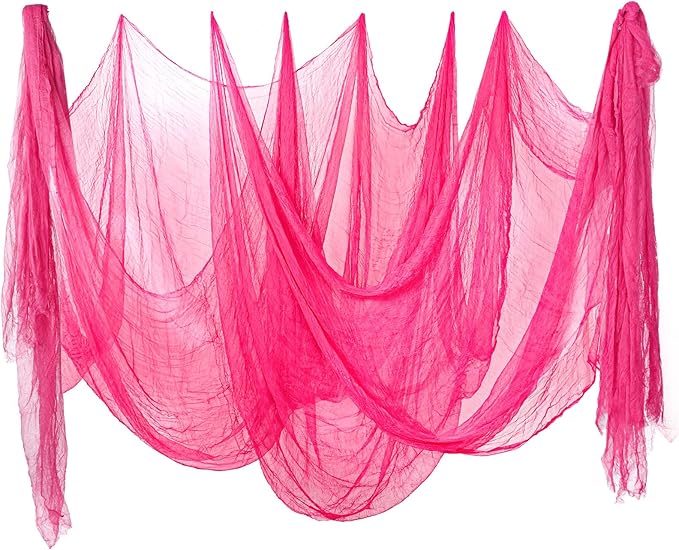 Halloween Pink Creepy Cloth 276 x 87 Inch Hot Pink Spooky Gauze