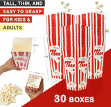 30 Movie Night Popcorn Paper Boxes Buckets 7.75 Inches Tall Large