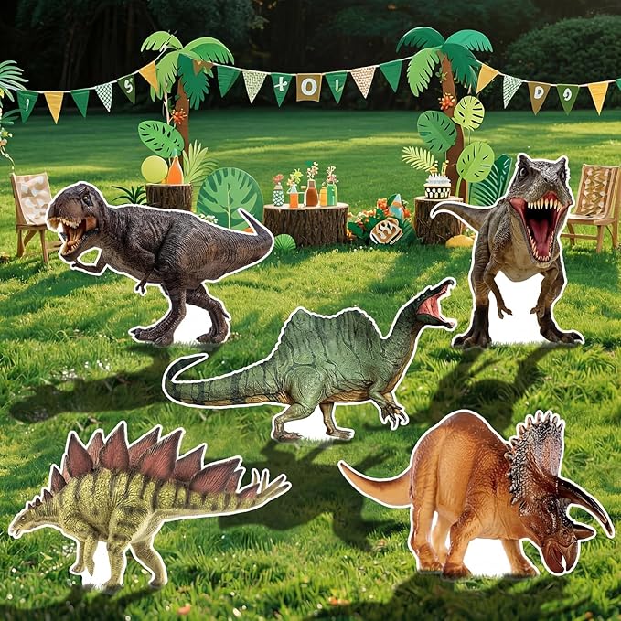 5 Pcs Large Dinosaur Cardboard Cutouts 16.5 to 26.4 Inch Dinosaur
