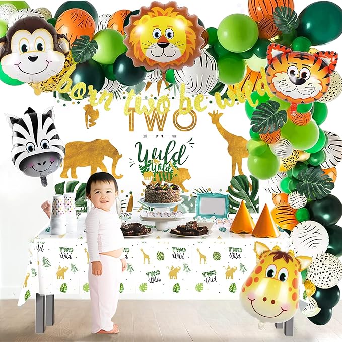 Two Wild Birthday Decorations Safari Jungle Theme 2nd Birthday Party
