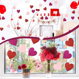 Valentine's Day Glitter Heart Cutouts 100Pcs Valentine Red Purple