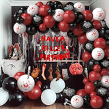Halloween Balloon Garland with Creepy Cloth & 2 Style Banner Black