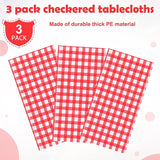 3pcs 54X108inch Red Checkered Tablecloth,Red Gingham Tablecloths