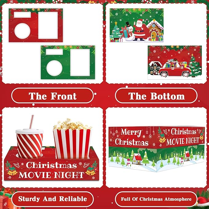 50Pcs Christmas Party Supplies Movie Night Paper Snacks