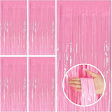 5 Pack Pink Tinsel Curtain Foil Fringe Birthday Graduation Party
