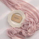 Keketoarrange 3pcs Dusty Pink Gauze Rustic Cheesecloth Table Runner