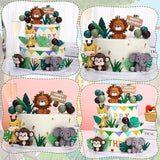 40 Pcs Safari Animal Cake Topper Realistic Jungle Wild Cake Toppers