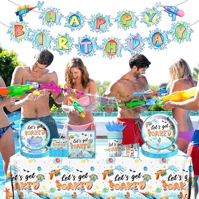 Summer Party Decorations 142Pcs Water Gun Party Decorations