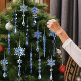 18pcs Crystal Christmas Ornaments for Christmas Tree Decorations-Dark