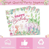 168PCS Dinosaur Party Supllies for Girls Pink Cartoon Dino Birthday