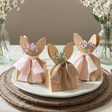 Affrolling 24 Set Boho Bow Easter Bunny Party Favor Bags DIY Bunny #4