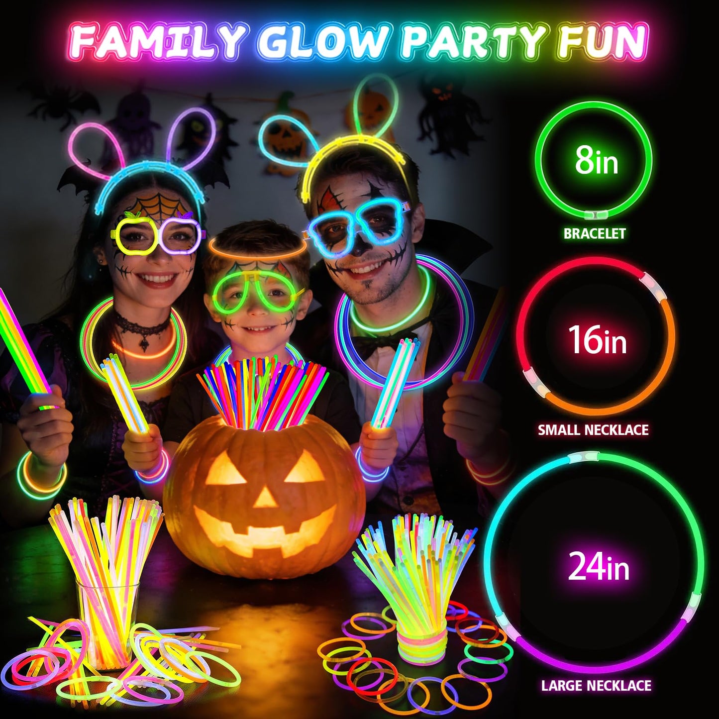 SHQDD 500 Glow Sticks Bulk Party Pack, 8” Neon Glow Sticks, DIY