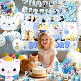142Pcs Cat Birthday Decorations Cat 2nd Birthday Party Supplies Cat