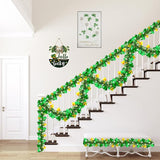50FT St Patrick's Day Tinsel Garland Green Gold Shamrock Hat Tinsel