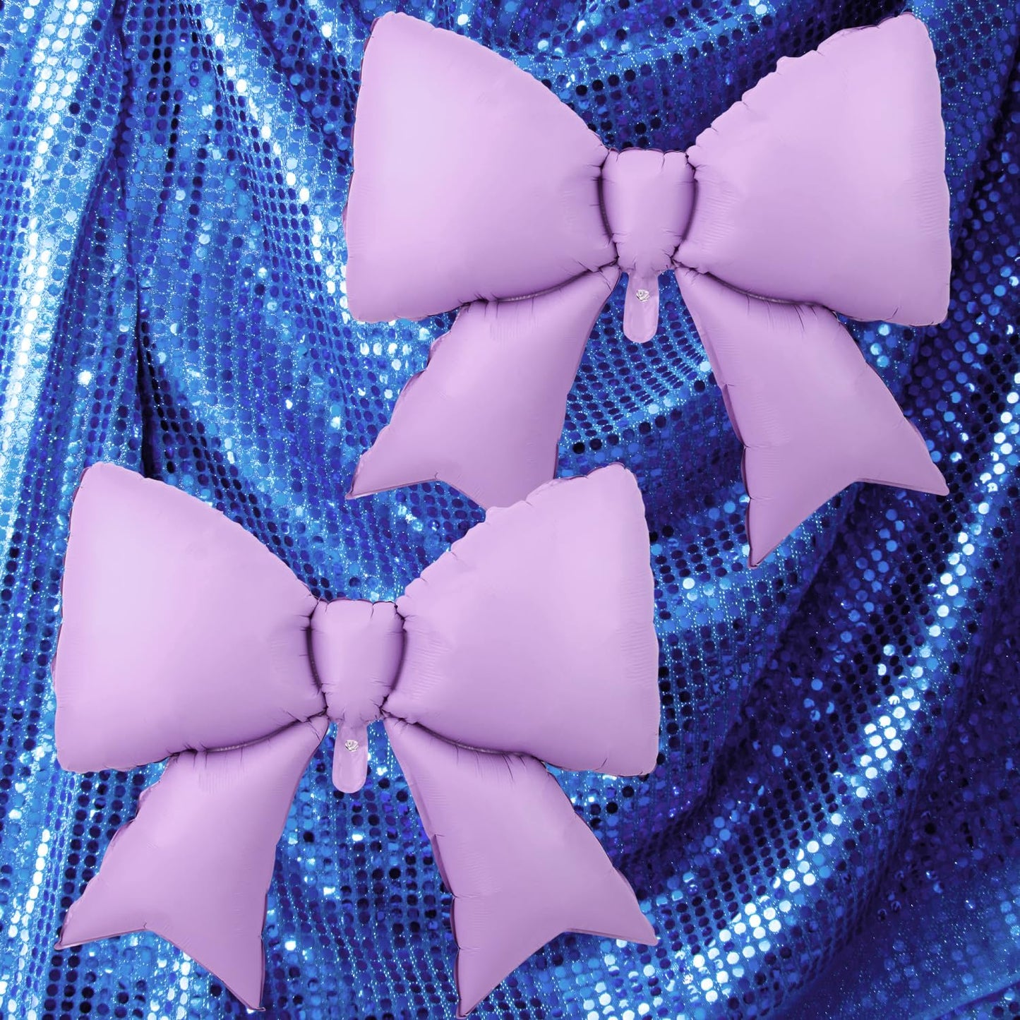 2pcs Large Bow Balloons, Bow Themed Party Decorations Elegant Coq Purp