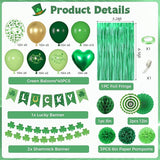 Green Party Decorations, Green Gold Printed Confetti Heart Balloons