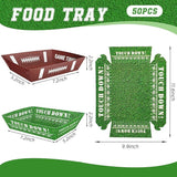 50 Pcs Football Party Decorations Disposable Food Tray for Super