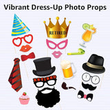 Scapa Pro Retirement Photo Booth Props 36 pc Party Supplies for